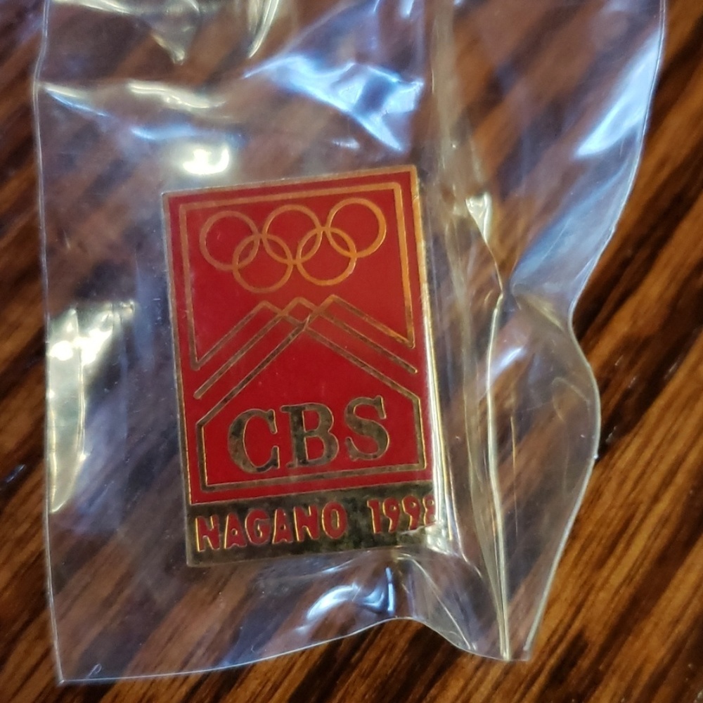 Olympic pins red enamel and gold tone accents new